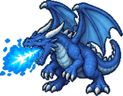 Trovanor, o Dragão Azul, soltando raios